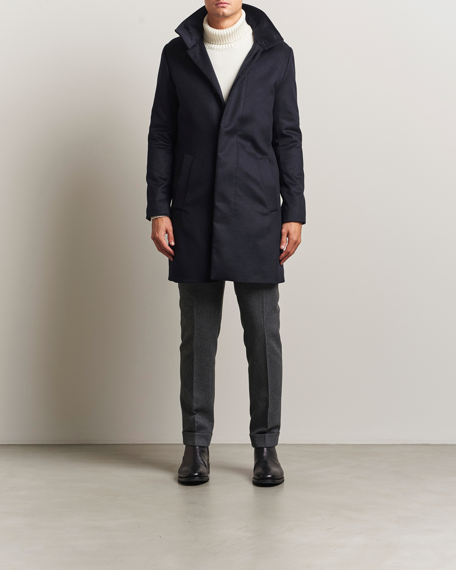 Mies | Takit | Tiger of Sweden | Aleric Wool/Cashmere Hooded Coat Light Ink