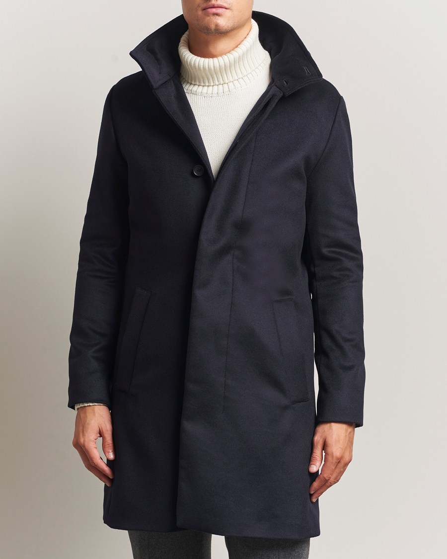 Mies | Takit | Tiger of Sweden | Aleric Wool/Cashmere Hooded Coat Light Ink