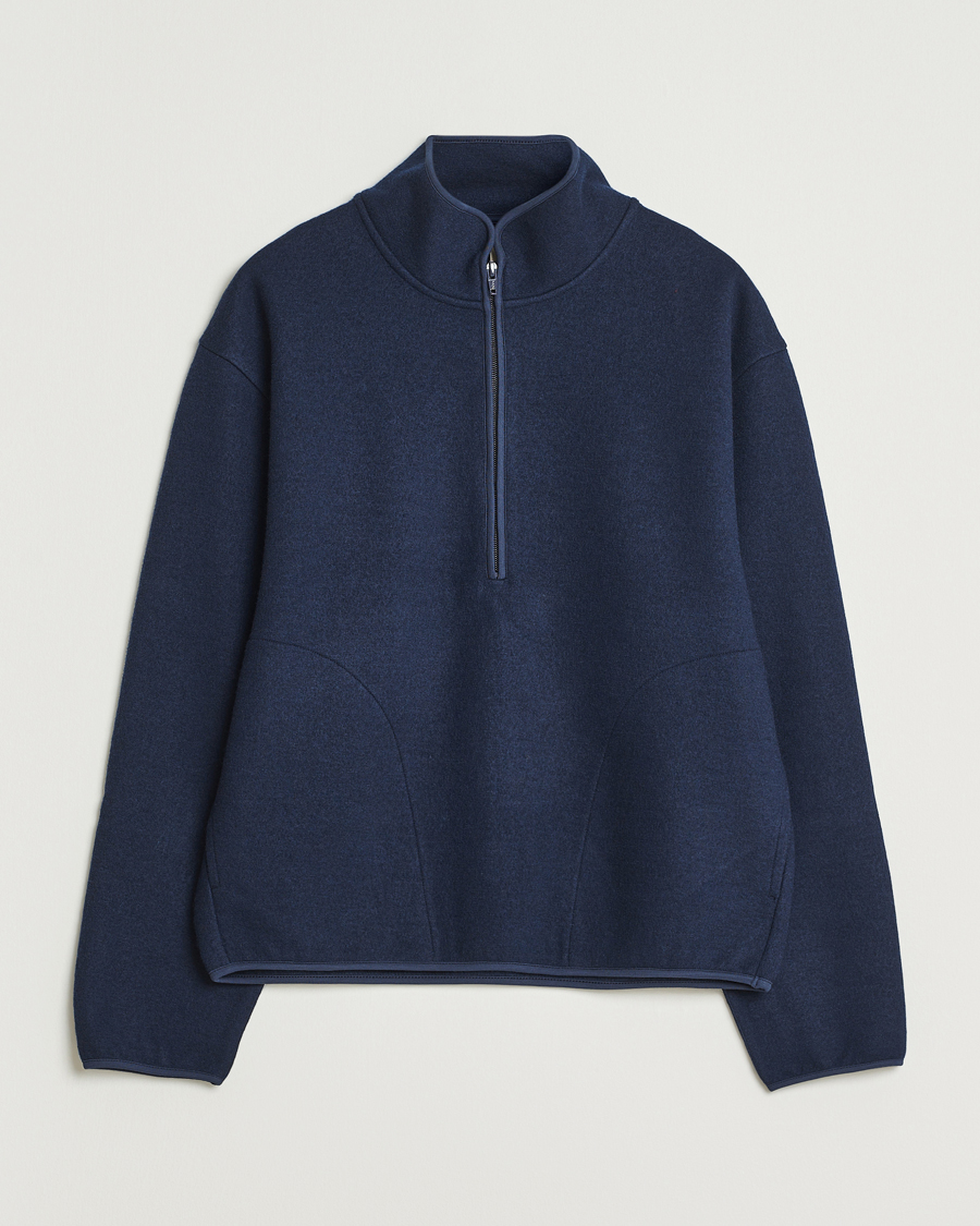Mies | Puserot | Sunflower | Wool Half Zip Navy
