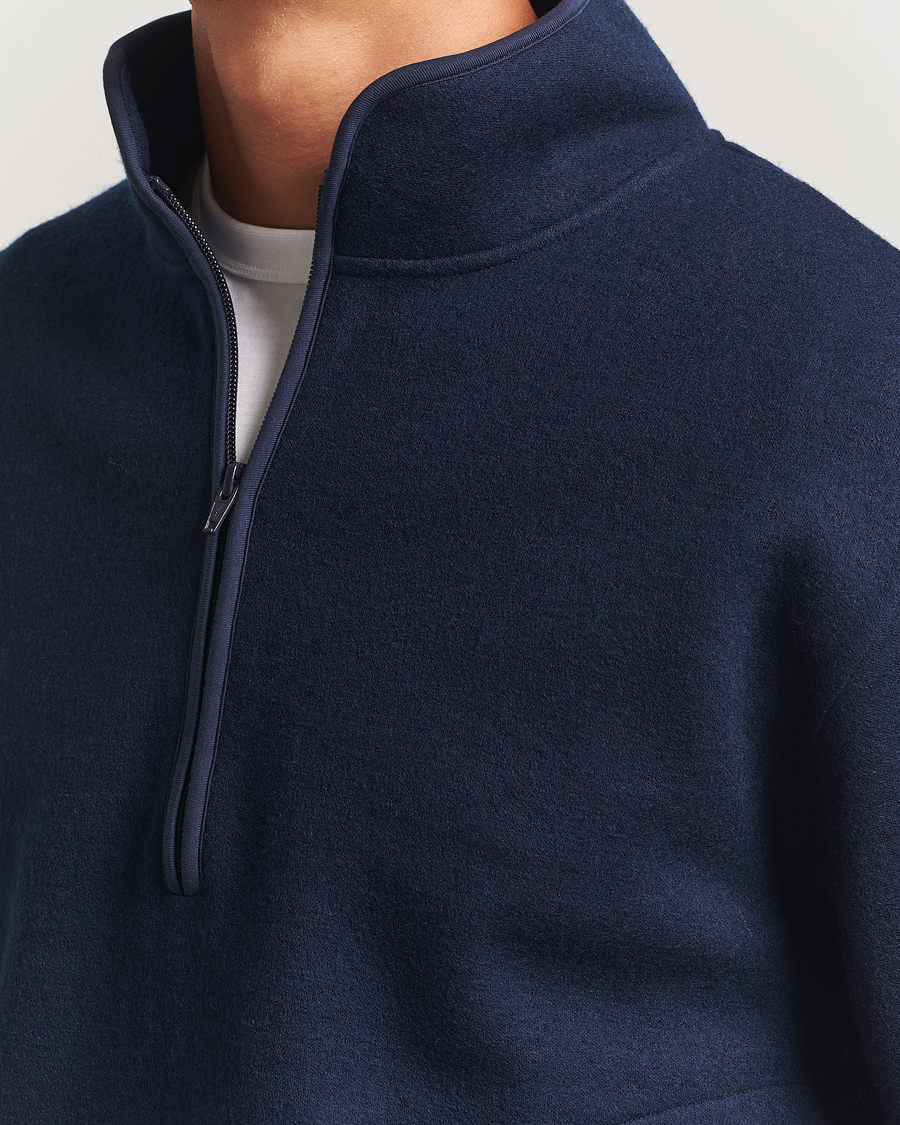Mies | Puserot | Sunflower | Wool Half Zip Navy