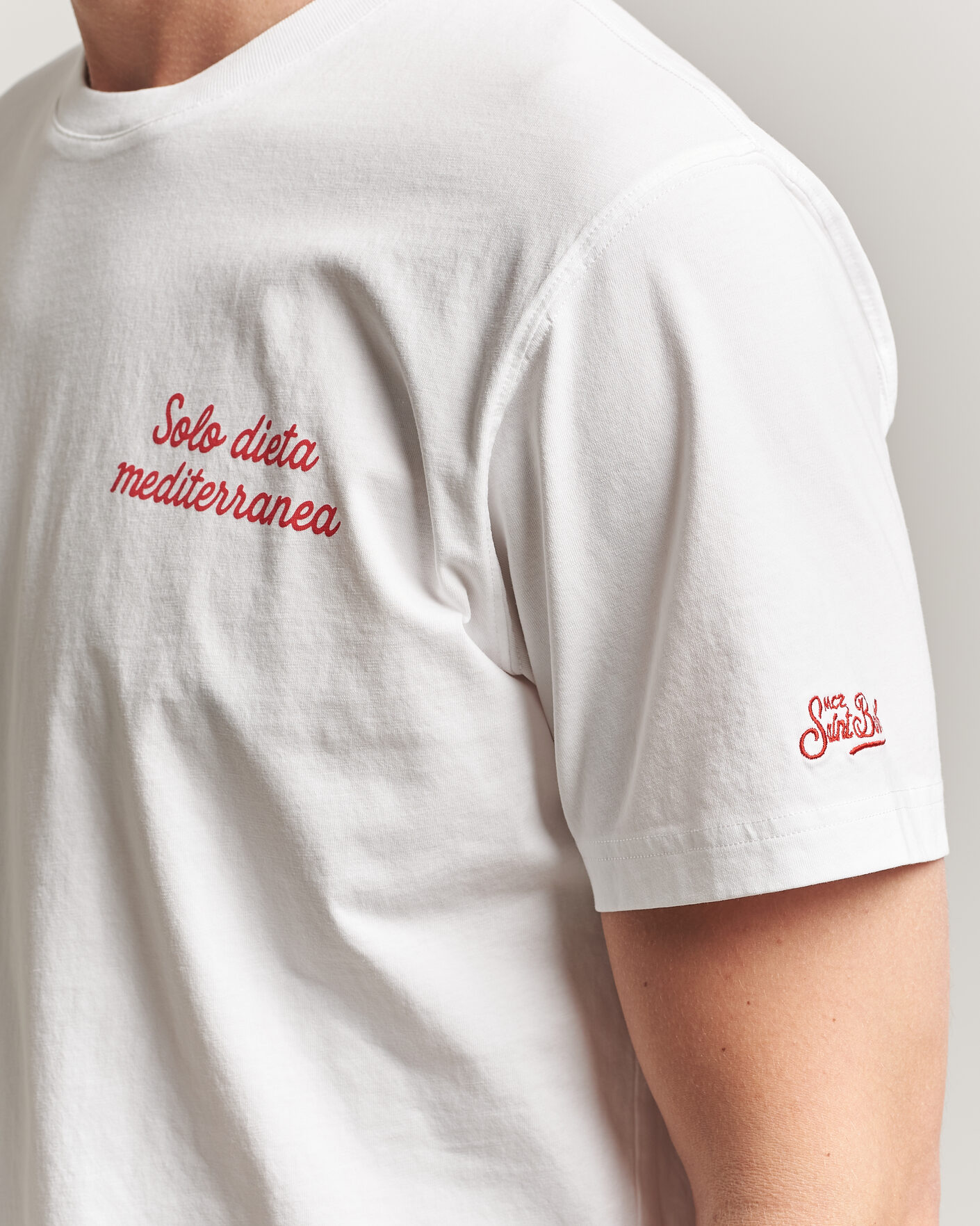 Mies | T-paidat | MC2 Saint Barth | Back Printed Cotton T-Shirt Dieta Mediterranea