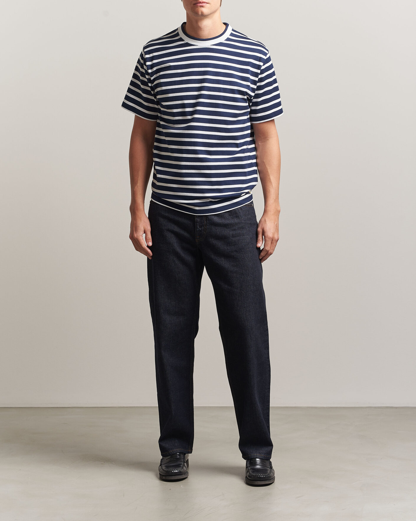 Mies | T-paidat | Armor-lux | Heritage Callac Stripe T-Shirt Marine/Blanc