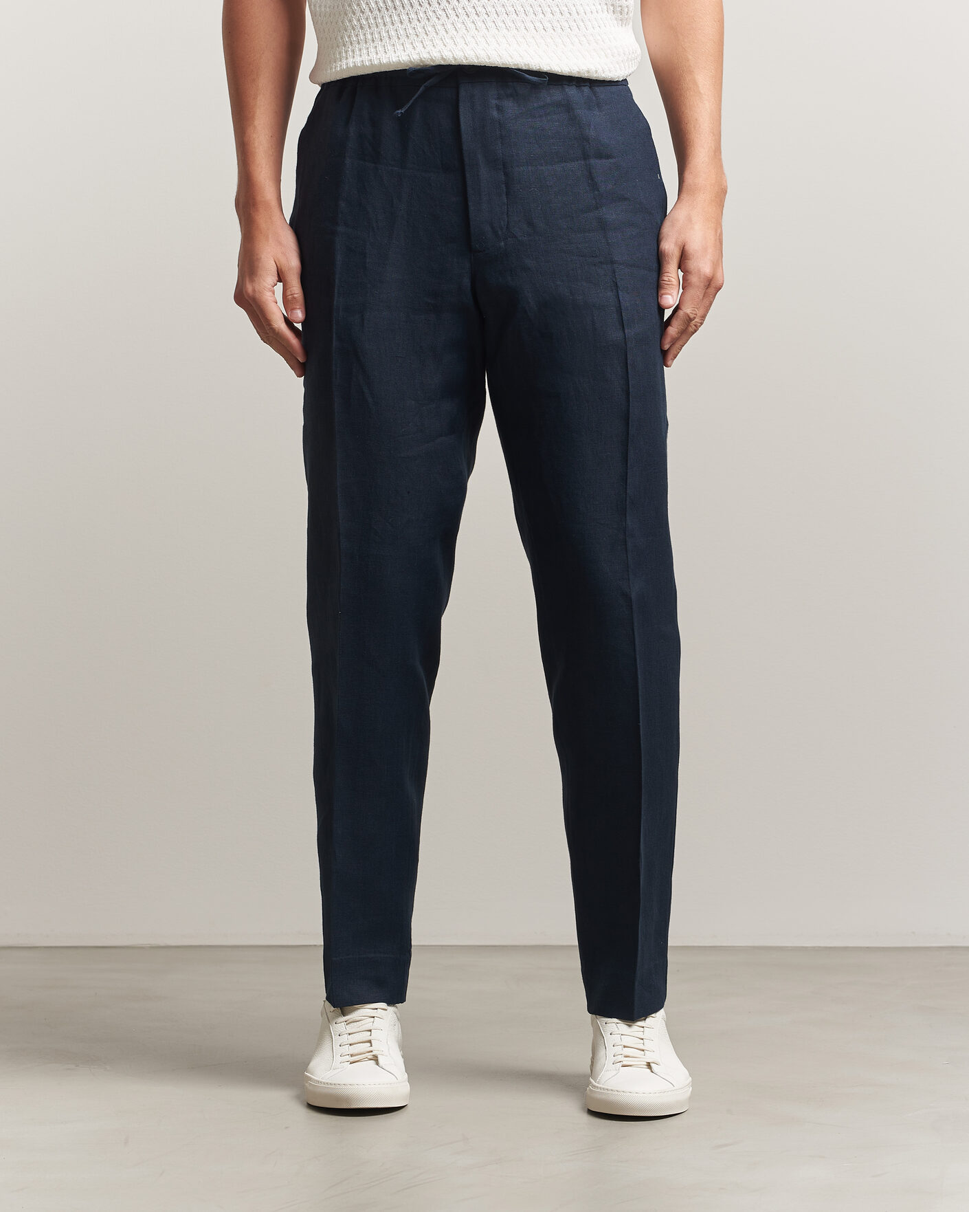 Mies | Housut | J.Lindeberg | Soren Drape Linen Pants Navy