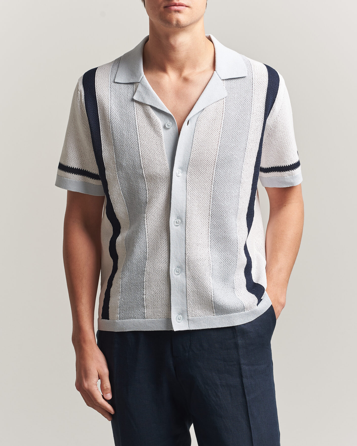 Mies | Kauluspaidat | J.Lindeberg | Remus Knitted Resort Shirt Skywriting