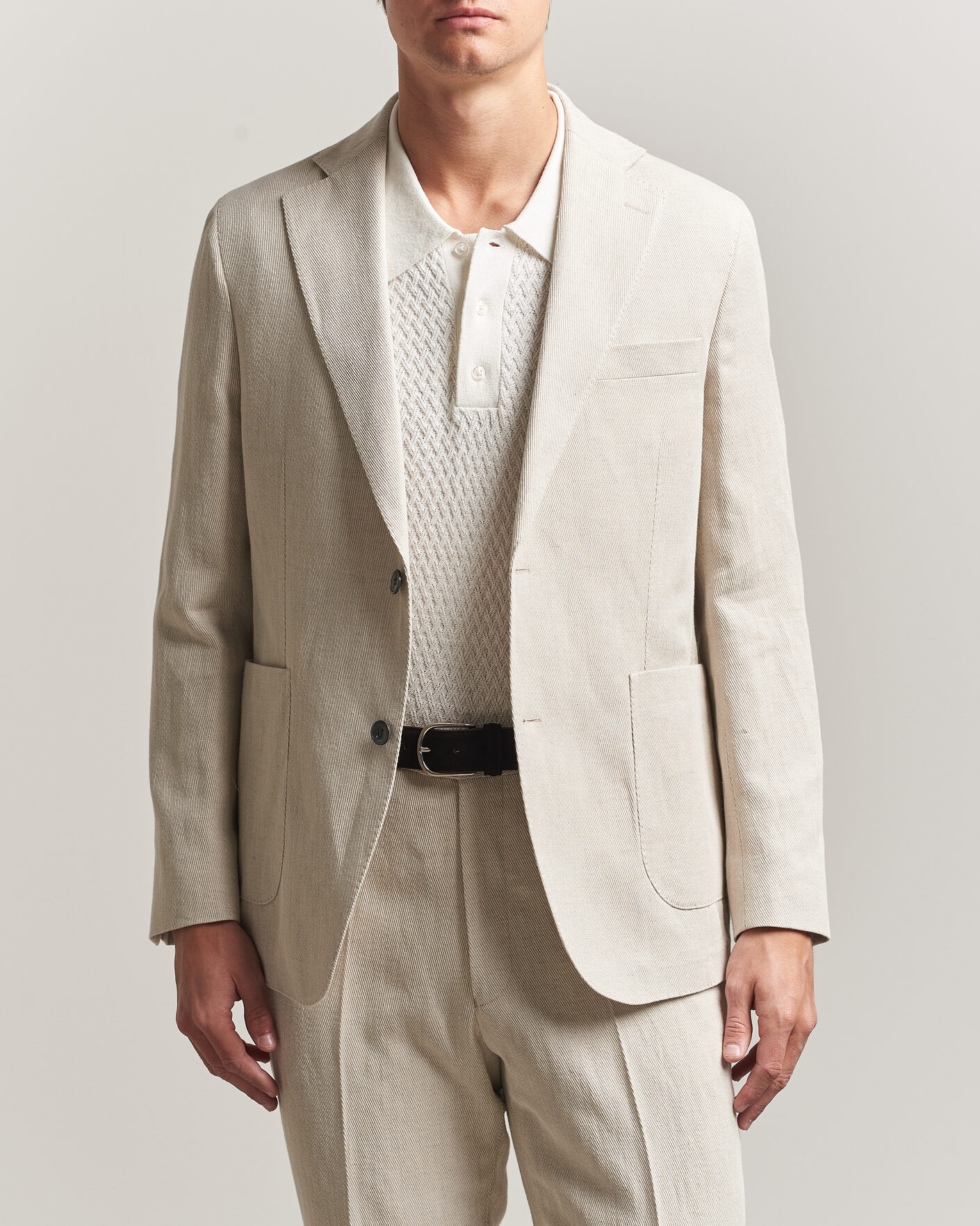 Mies | Pikkutakit | Oscar Jacobson | Ferry Patch Cotton/Linen Blazer Off White