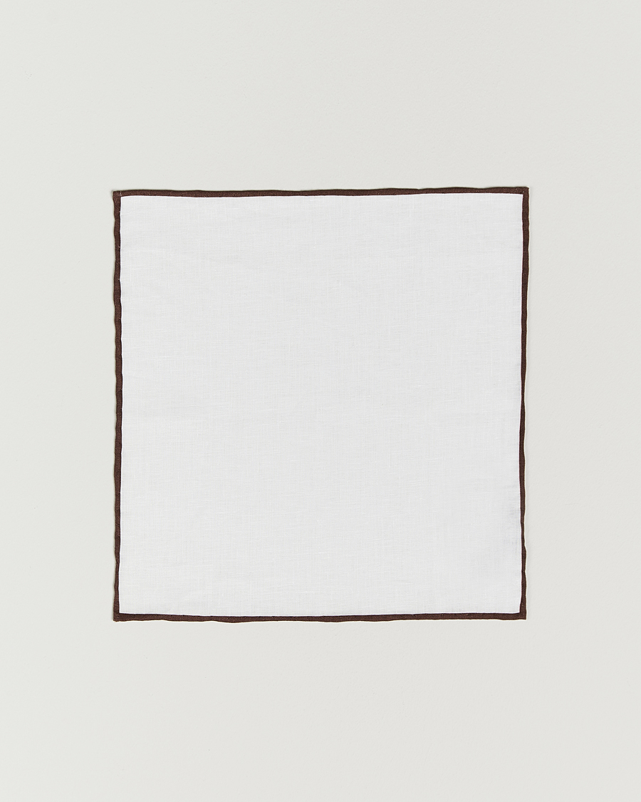 Mies | Taskuliinat | Amanda Christensen | Set Tie & Pocket Square Brown/White