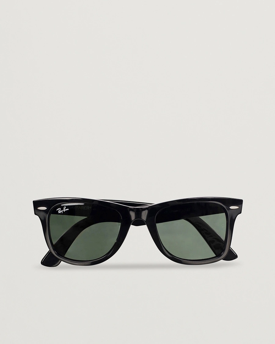 Ray-Ban Original Wayfarer Sunglasses Black/Crystal Green – Musta