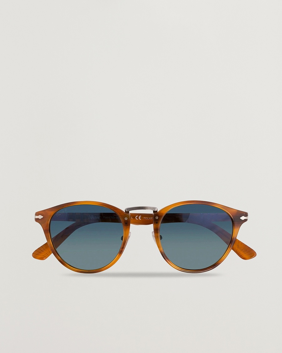 Persol 0PO3108S Polarized Sunglasses Striped Brown/Gradient Blue – Ruskea