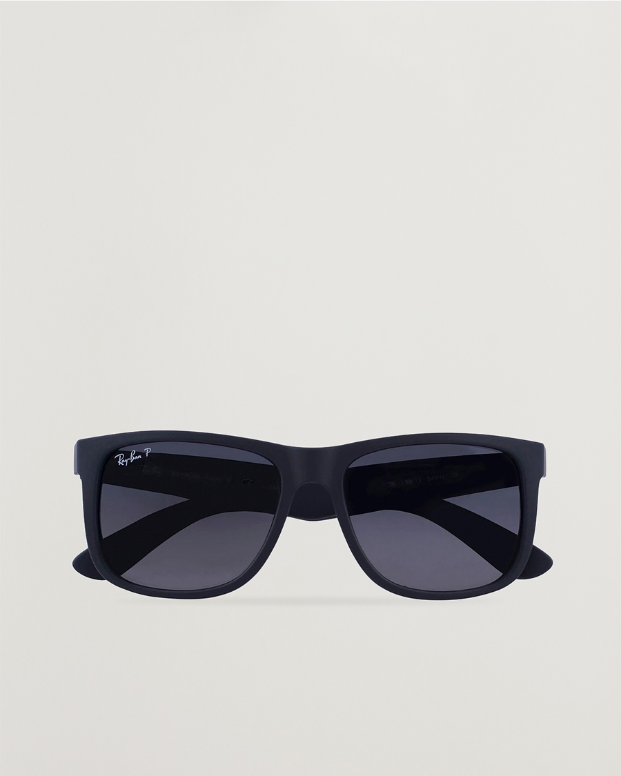 Ray-Ban 0RB4165 Justin Polarized Wayfarer Sunglasses Black/Grey – Harmaa