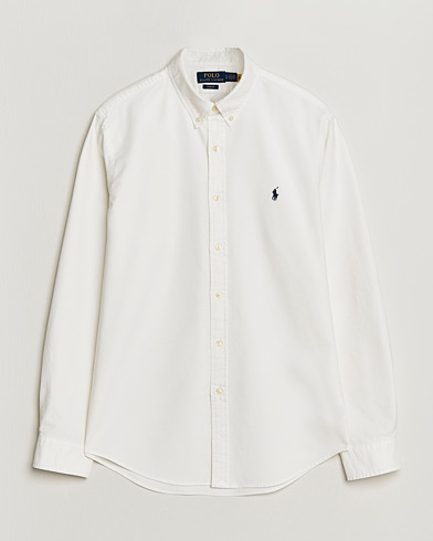 Polo Ralph Lauren Slim Fit Garment Dyed Oxford Shirt White – Valkoinen