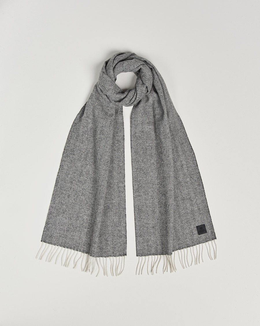Amanda Christensen Wool Herringbone Scarf Grey Melange – Harmaa
