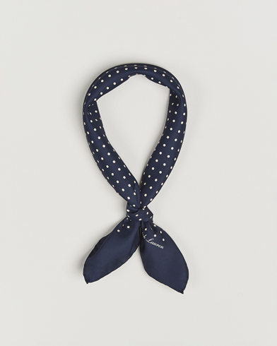 Ralph Lauren Purple Label Printed Dot Scarf Navy – Sininen
