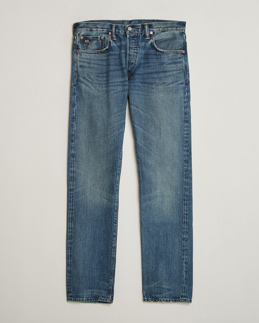 RRL Slim Fit Selvedge Denim Hillsview Wash – Sininen
