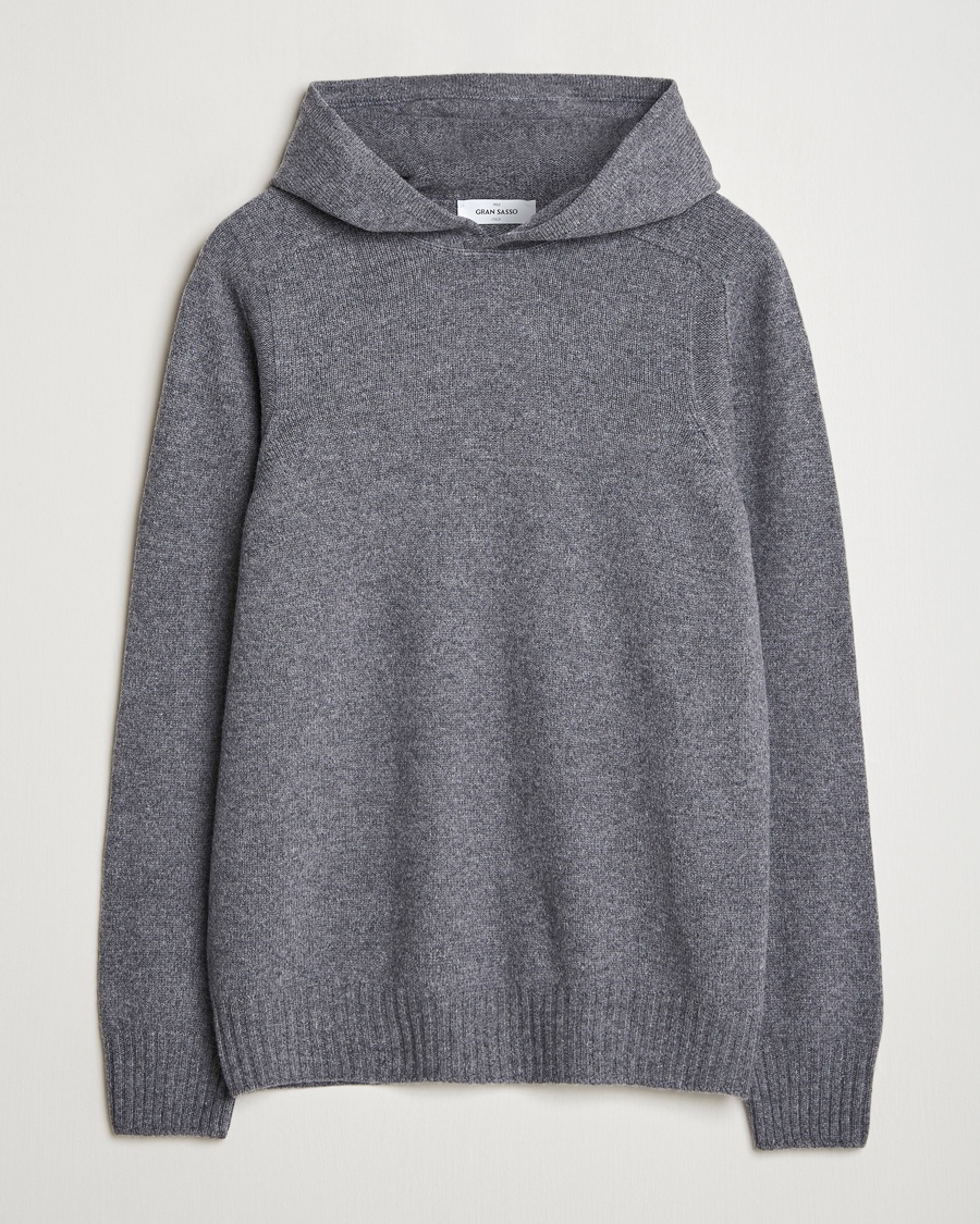 Gran Sasso Wool Hoodie Grey Melange – Harmaa