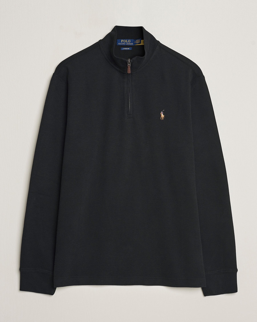 Polo Ralph Lauren Double Knit Jaquard Half Zip Sweater Polo Black – Musta