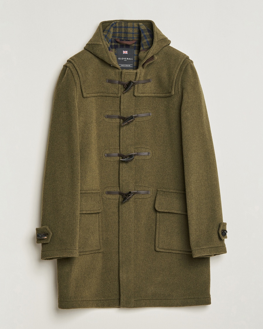 Gloverall Morris Duffle Coat Loden Green/Check – Vihreä