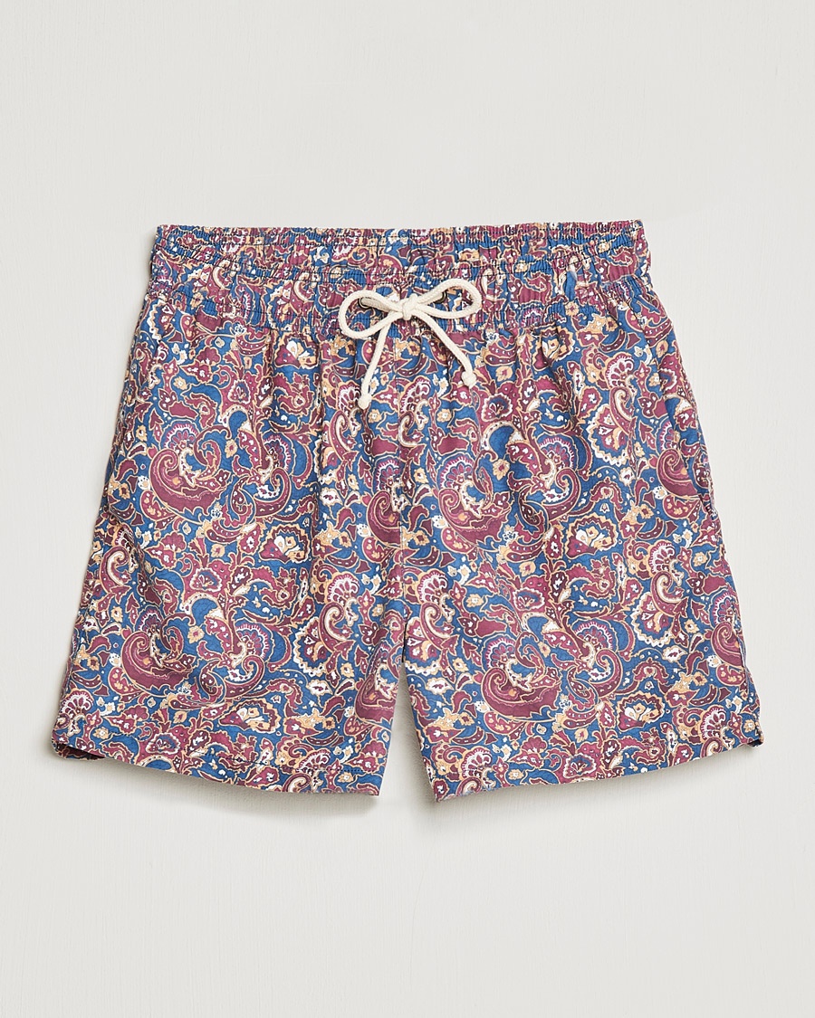 Ripa Ripa Mediterraneo Printed Swimshorts Petrol/Bordeaux – Punainen