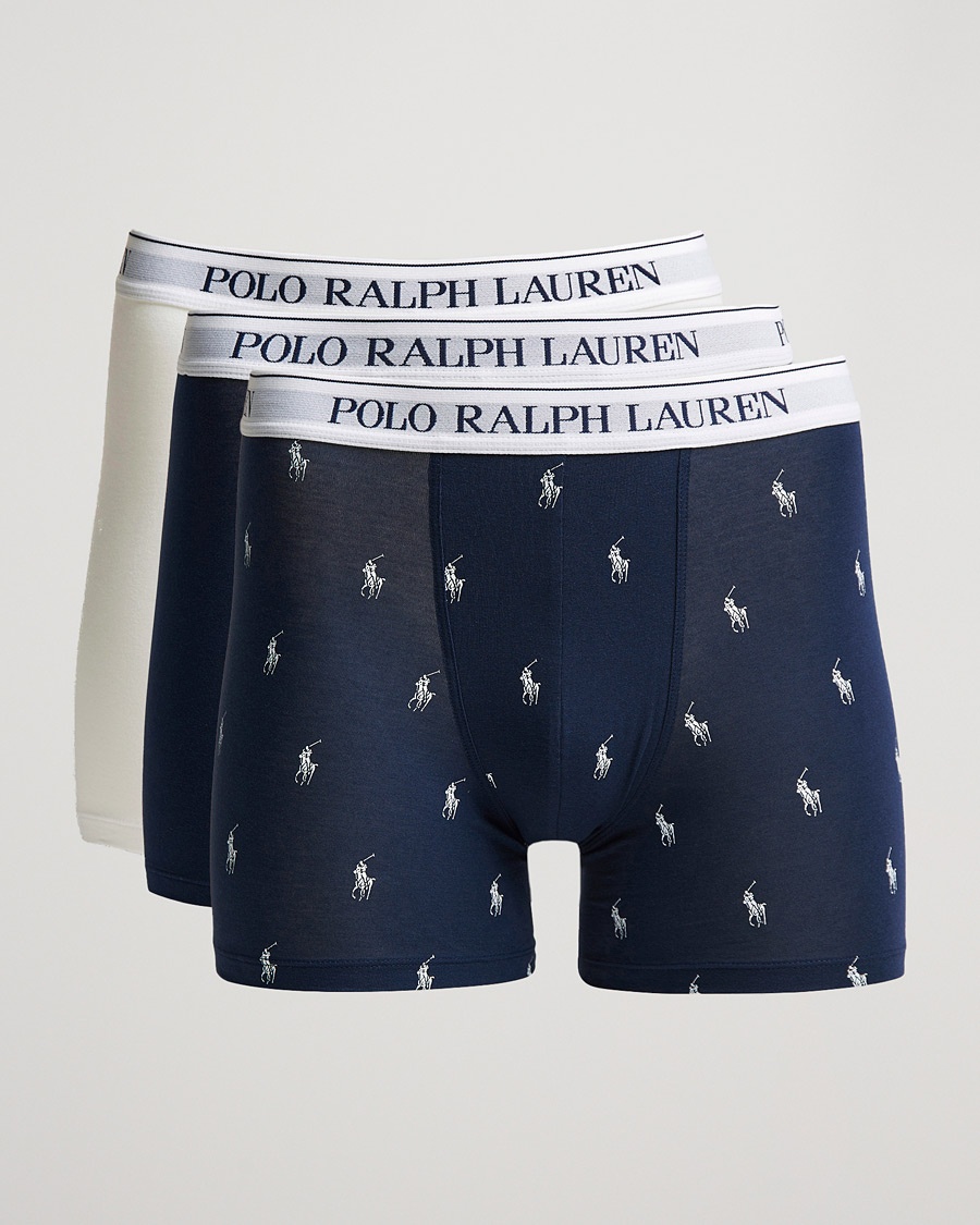 Polo Ralph Lauren 3-Pack Boxer Brief Navy/White/Navy Pony – Sininen