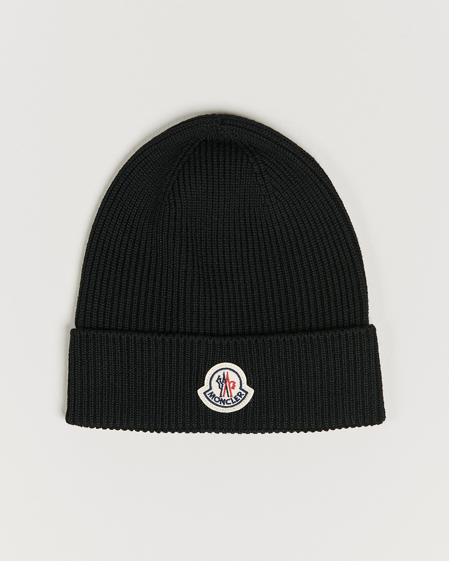 Moncler Rib Wool Beanie Black – Musta
