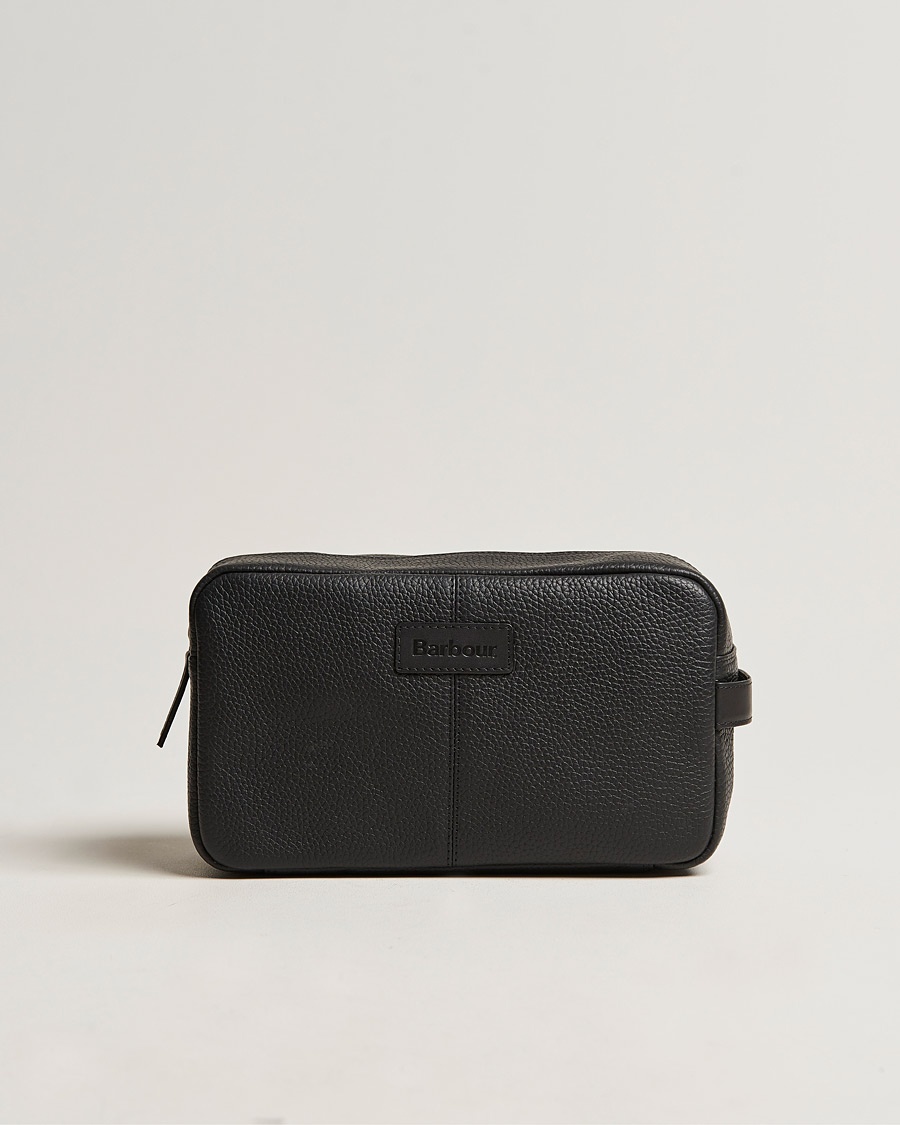 Barbour Lifestyle Highgate Leather Washbag Black – Musta