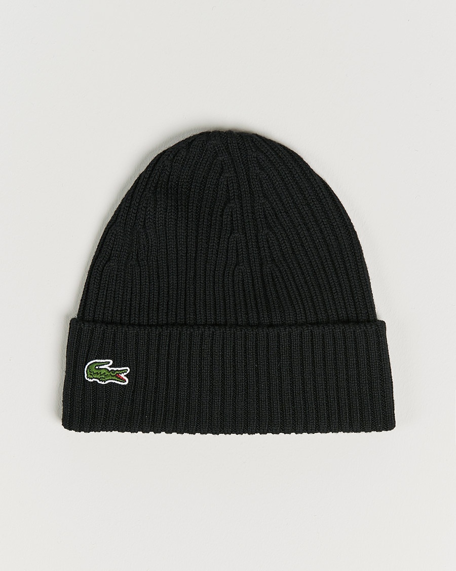 Lacoste Wool Knitted Beanie Black – Musta