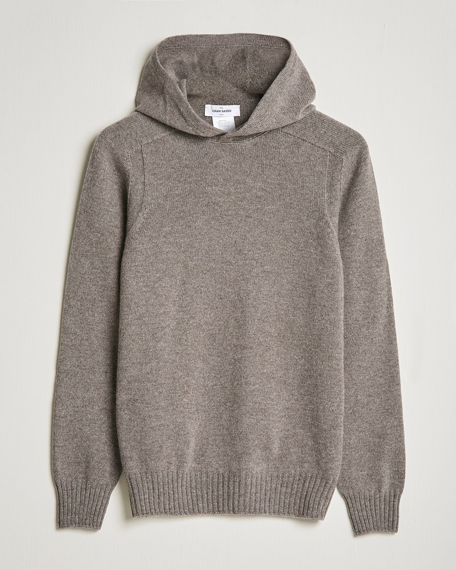Gran Sasso Wool Hoodie Taupe Melange – Beige