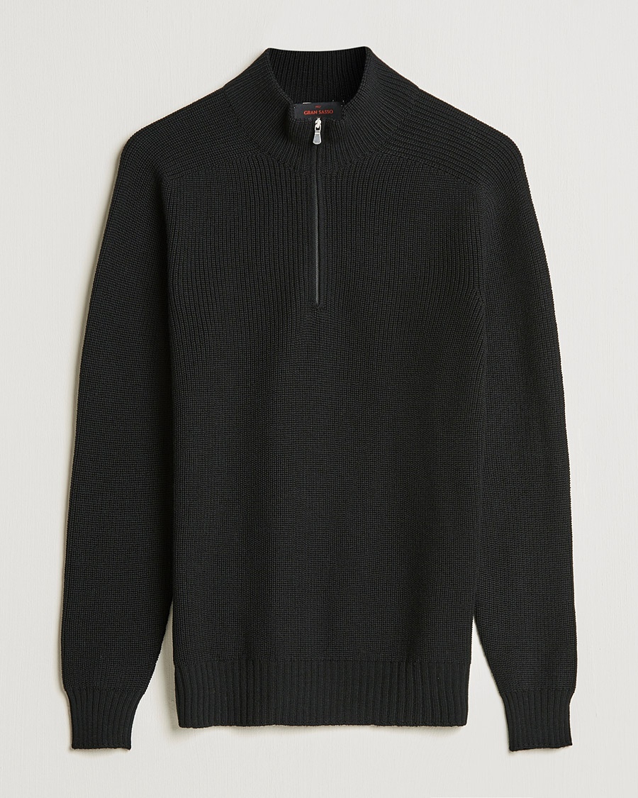 Gran Sasso Rainwool Half Zip Black – Musta