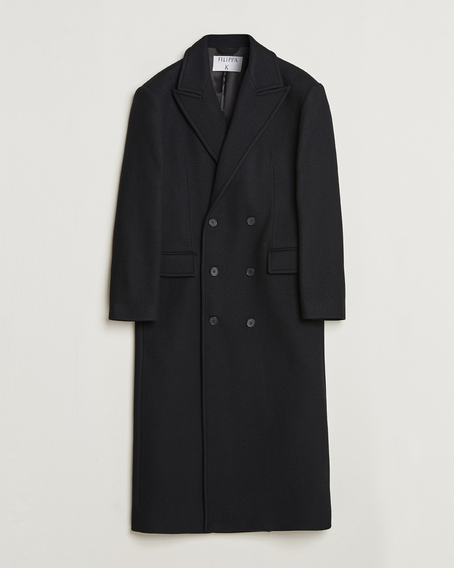 Filippa K Damian Double Breasted Wool Coat Black – Musta