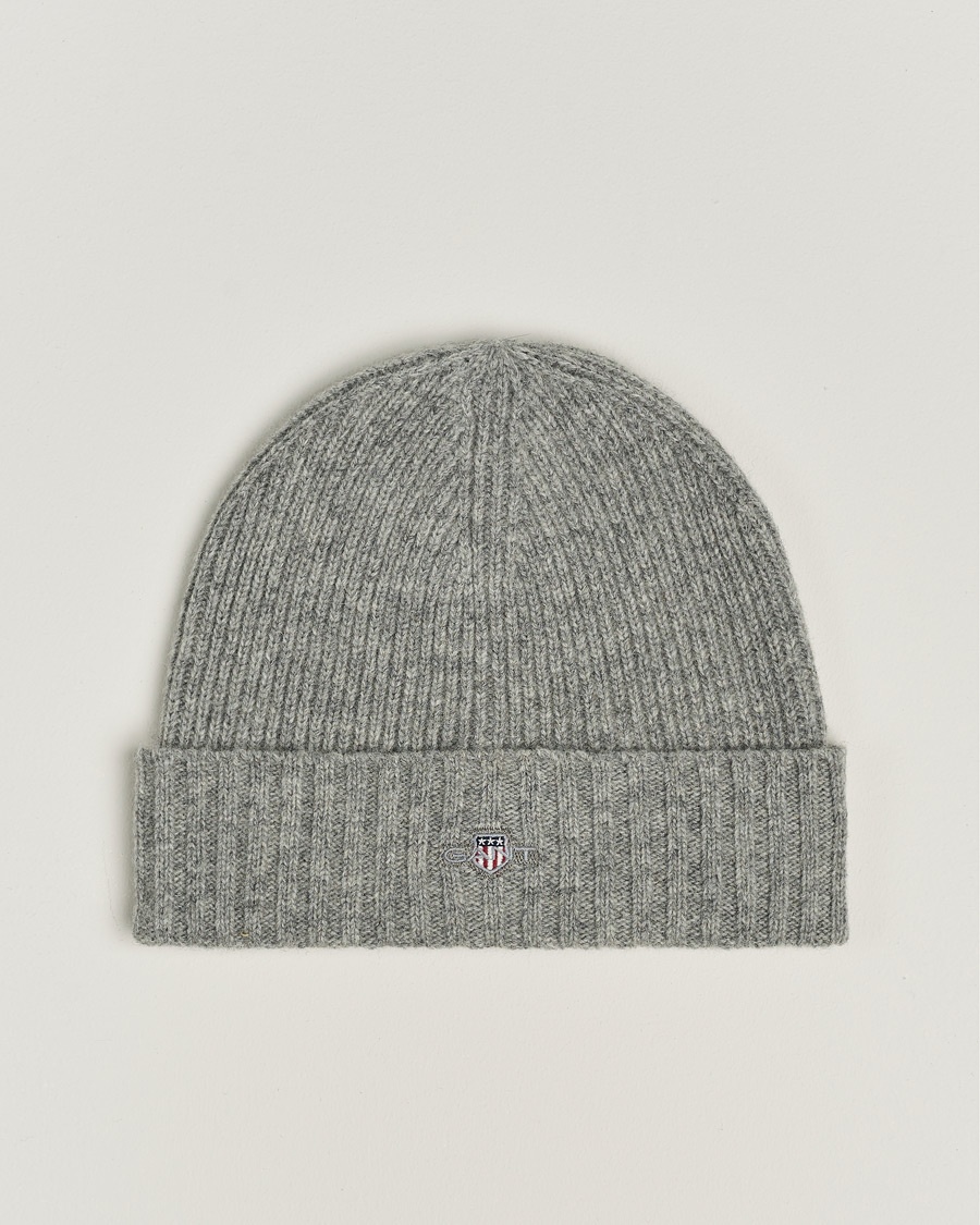 GANT Wool Lined Beanie Grey Melange – Harmaa