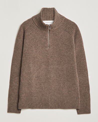  Cullen Half-Zip Lambswool Sweater Dark Taupe