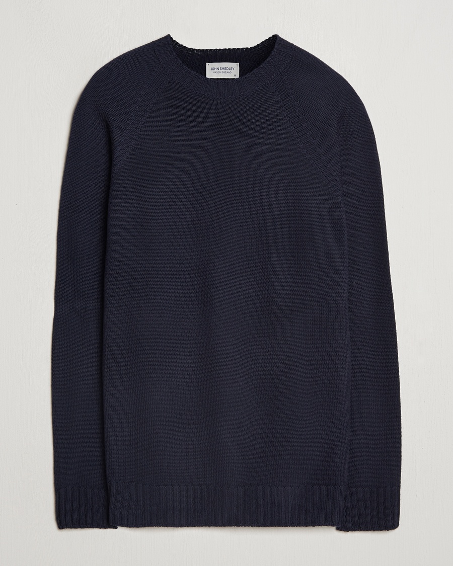 John Smedley Denver Extra Fine Merino Crew Neck Midnight – Sininen