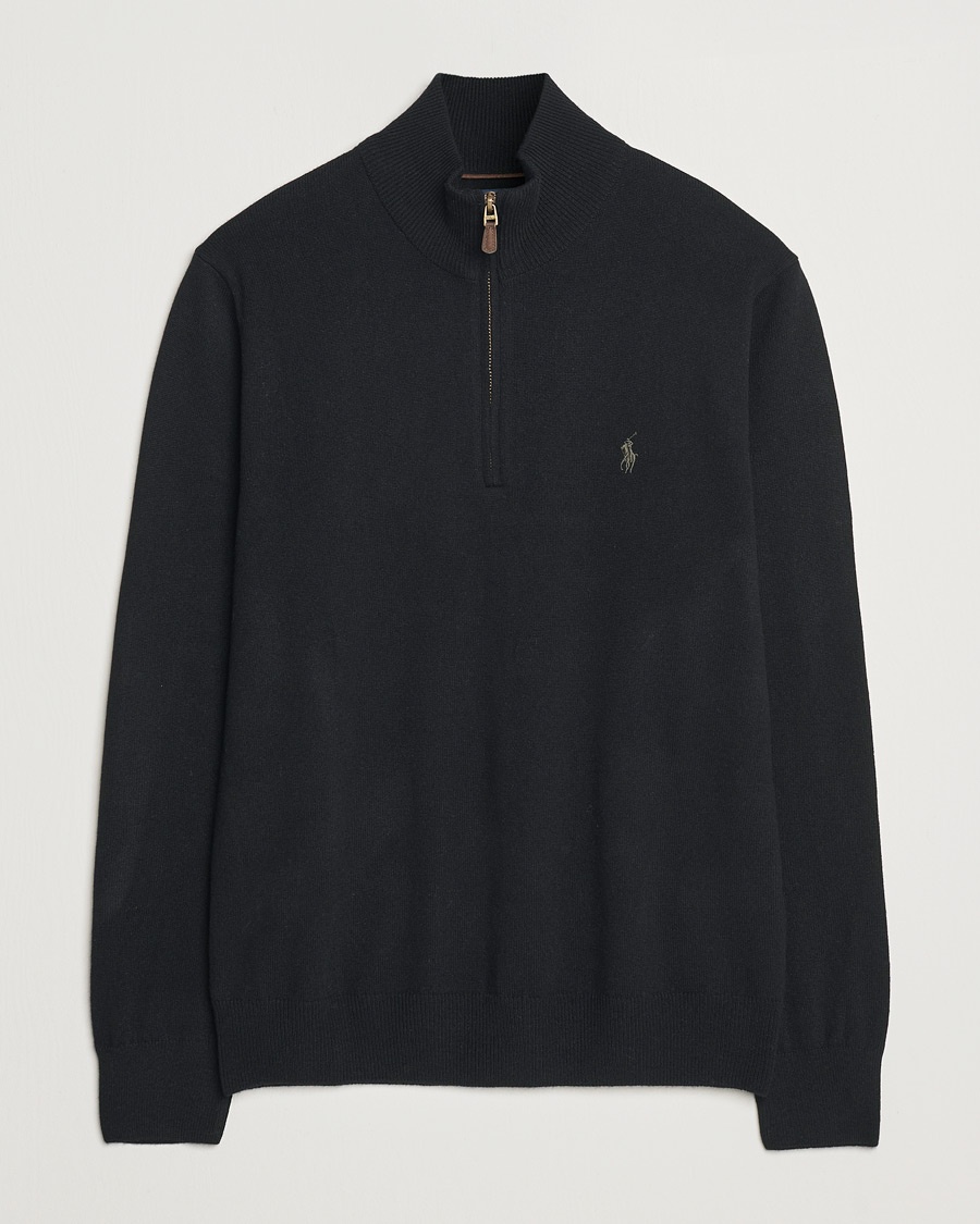 Polo Ralph Lauren Merino Half-Zip Sweater Polo Black – Musta