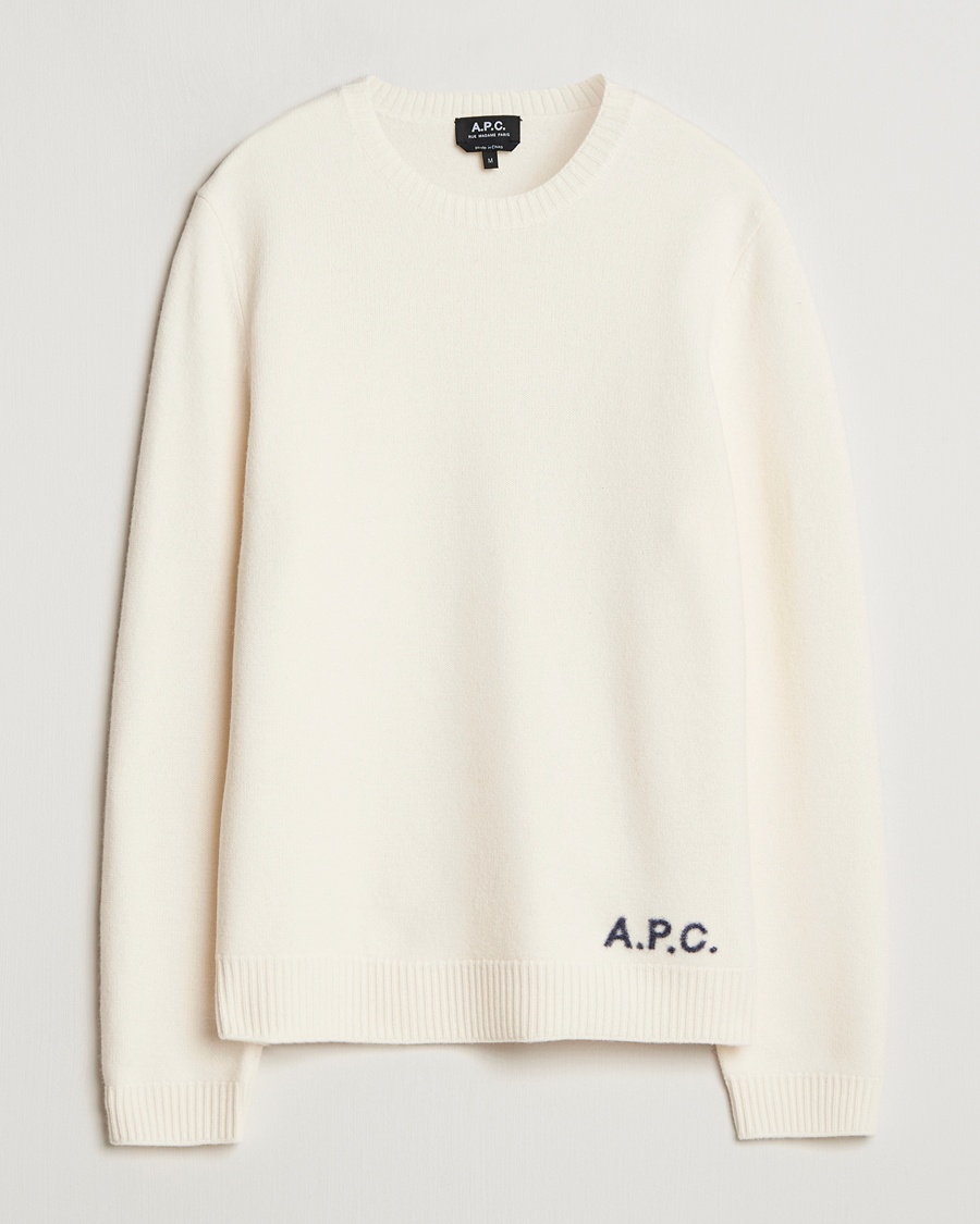 A.P.C. Edward Wool Knitted Sweater Ecru – Valkoinen