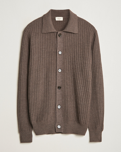  Rib Wool Cardigan Taupe