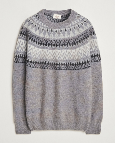  Wool/Cashmere Norwegian Sweater Grey