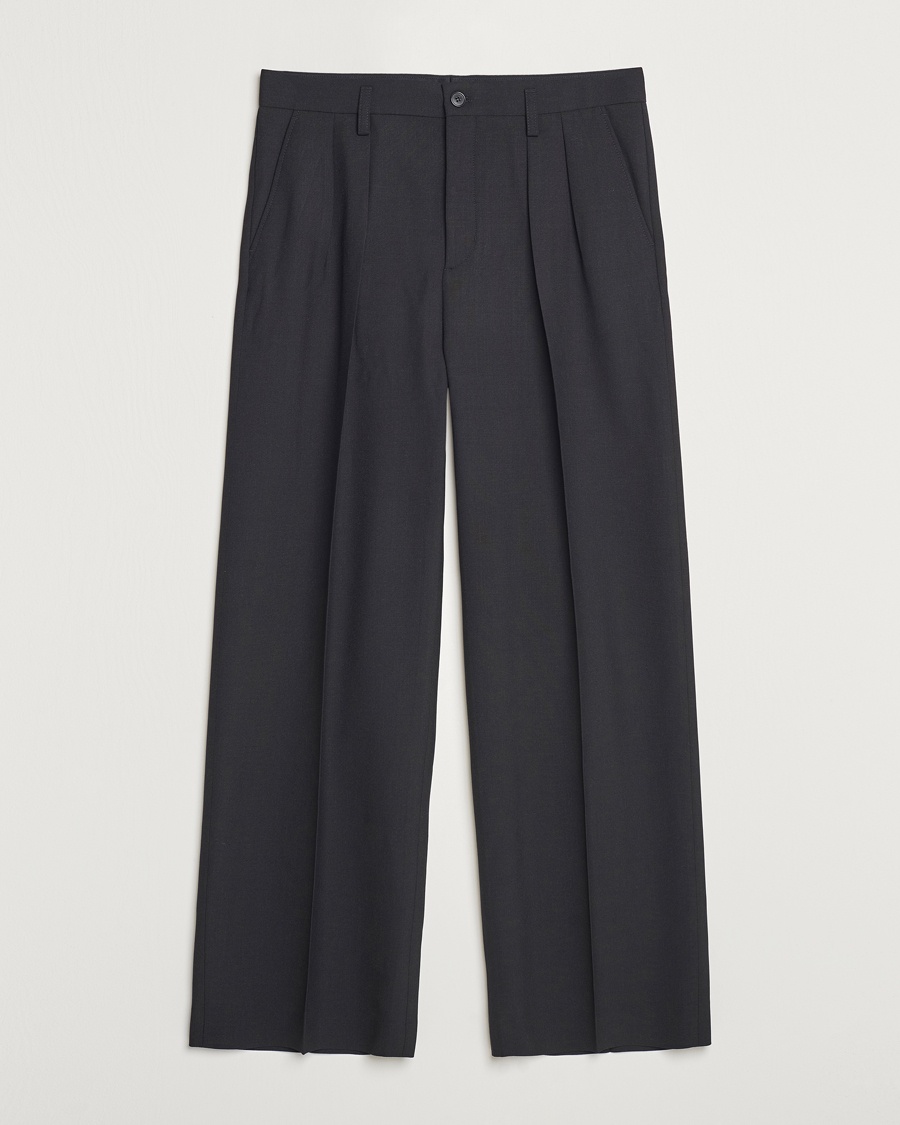 Filippa K Milo Wide Wool Trousers Black – Musta