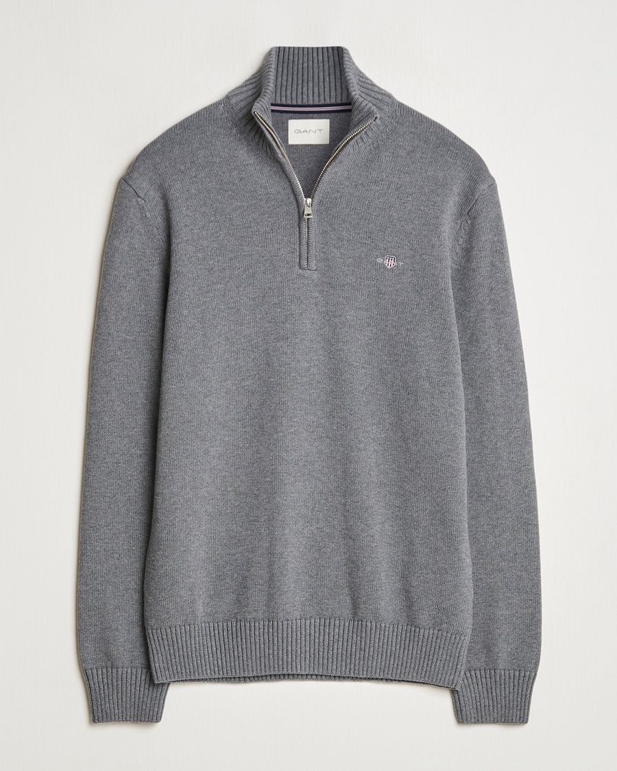 GANT Casual Cotton Half Zip Dark Grey Melange – Harmaa