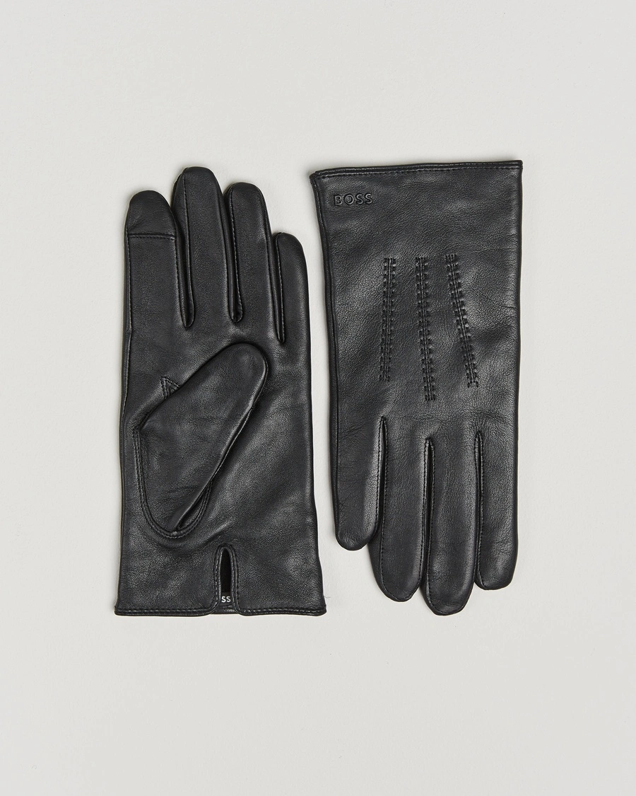 BOSS BLACK Hainz Leather Glove Black – Musta