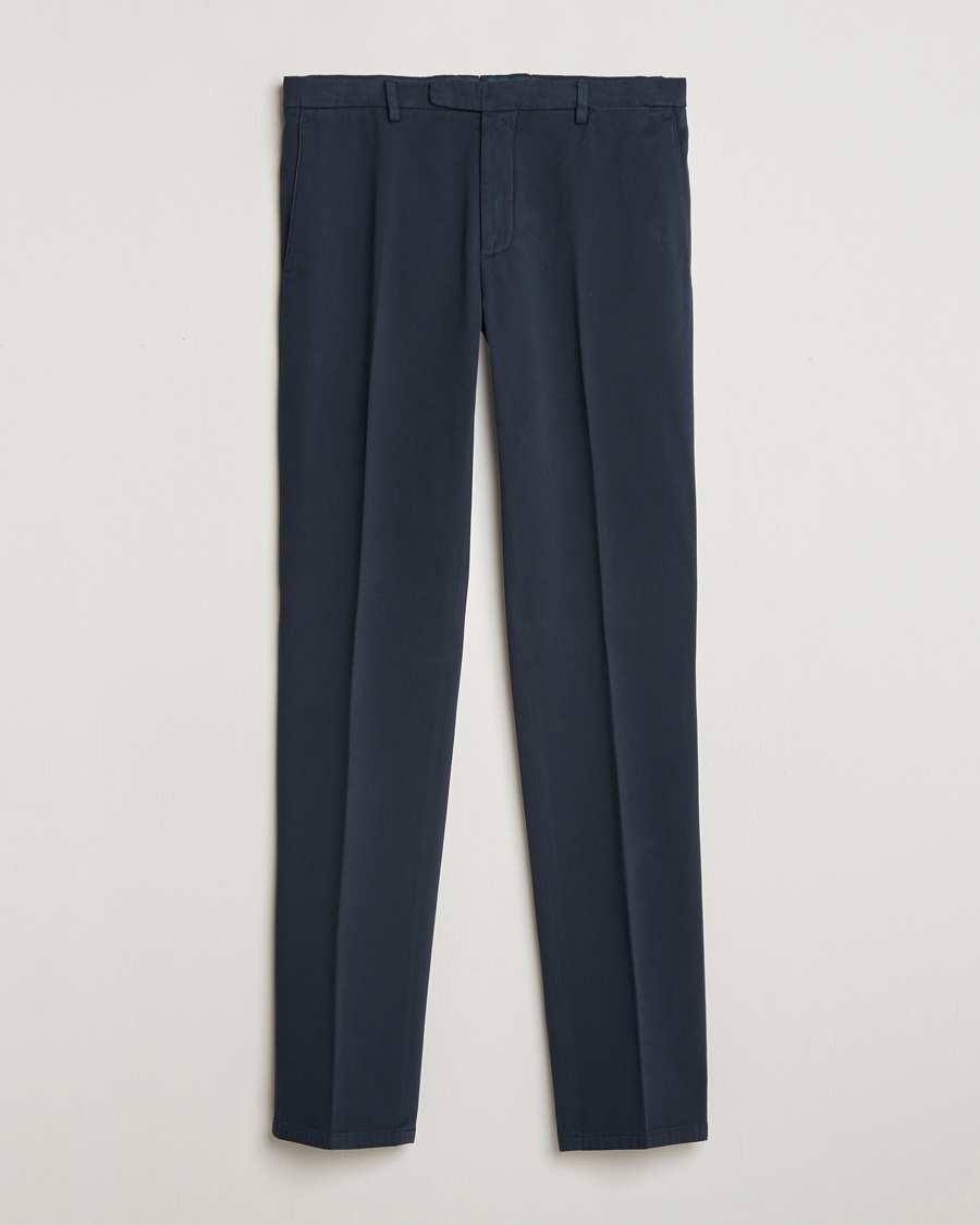 Boglioli Cotton Twill Trousers Navy – Sininen