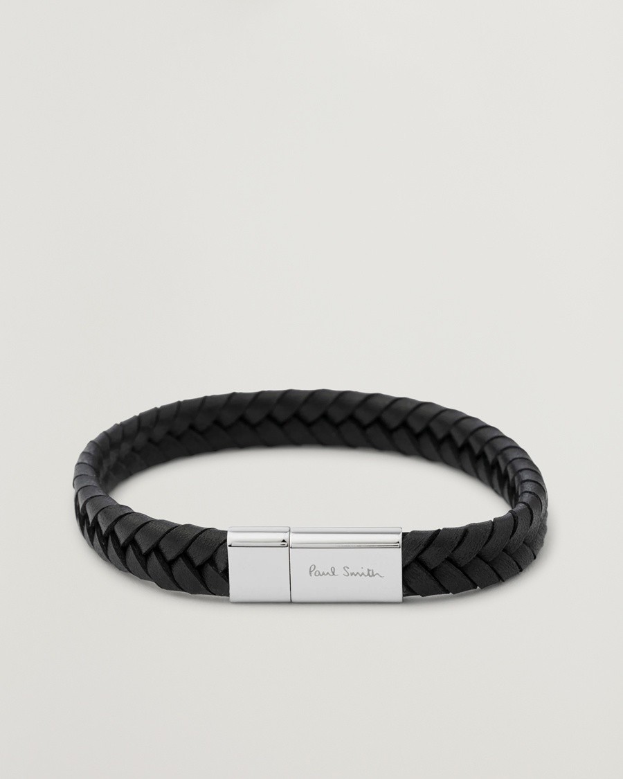 Paul Smith Two Tone Leather Bracelet Black – Musta