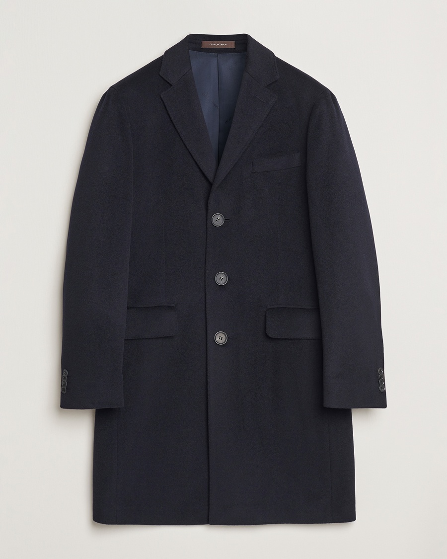 Oscar Jacobson Sylar Wool/Cashmere Coat Navy – Sininen