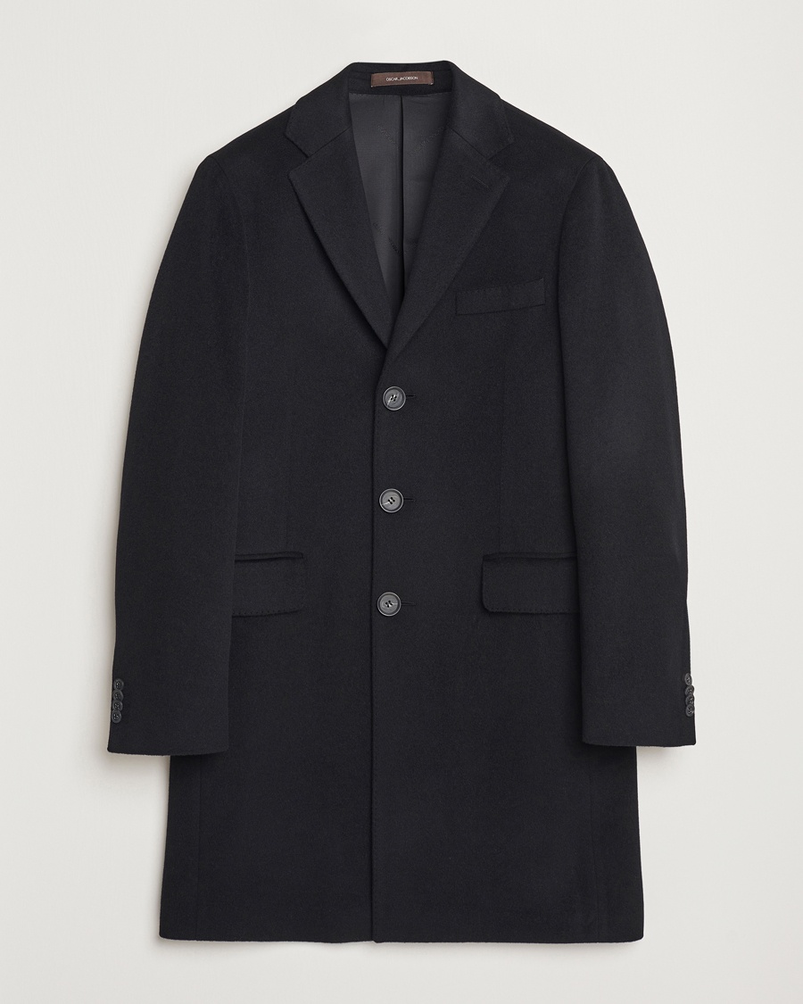 Oscar Jacobson Sylar Wool/Cashmere Coat Black – Musta