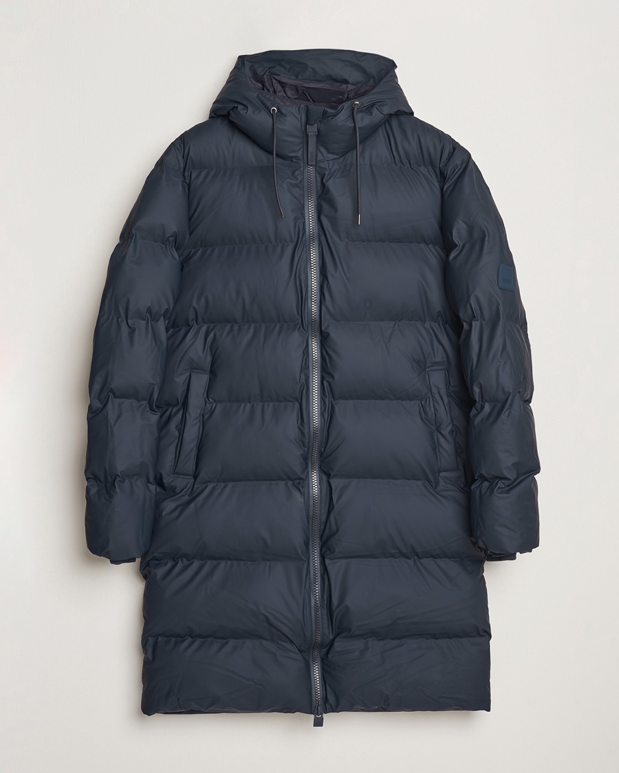 RAINS Alta Long Puffer Parka Navy – Sininen