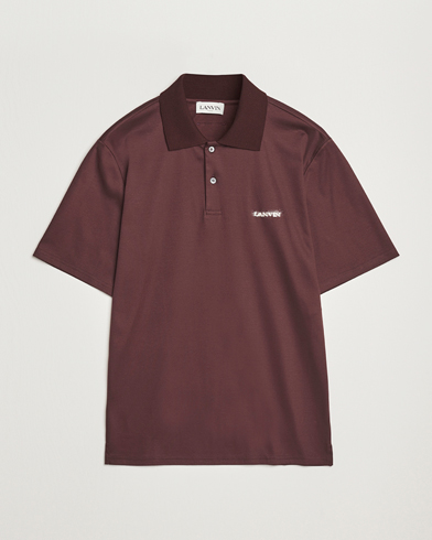  Mohair Logo Short Sleeve Polo Burgundy