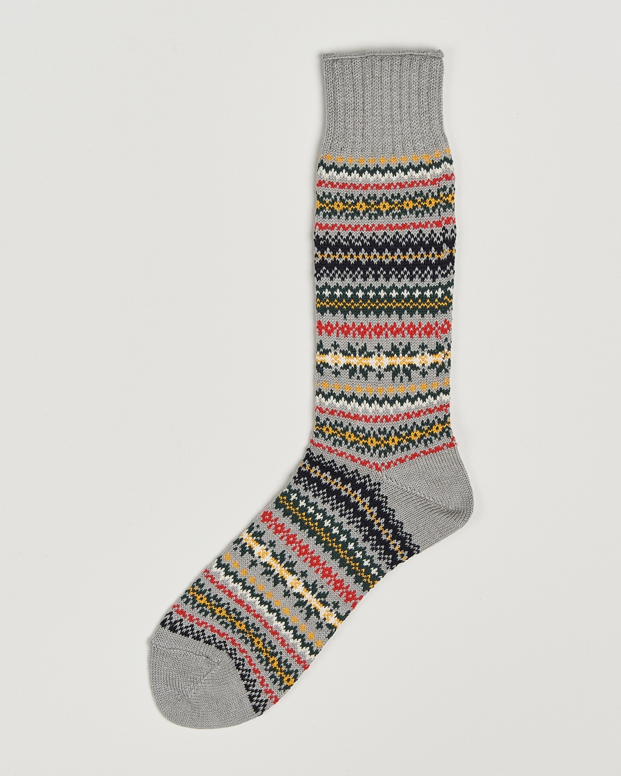 BEAMS PLUS Fairisle Socks Grey – Harmaa