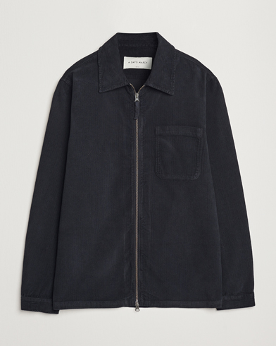  Fraser Zip Corduroy Overshirt Black