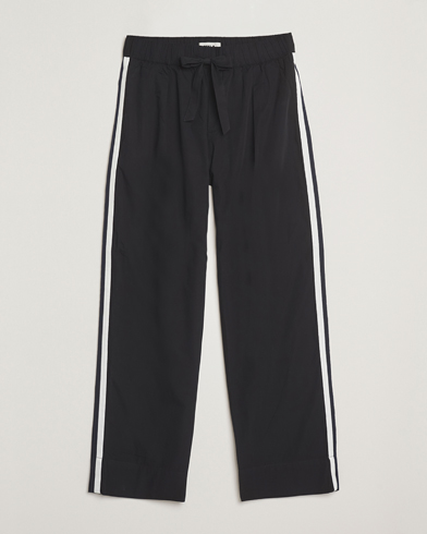 Tekla Grosgrain Stripes Pyjama Pants All Black – Musta