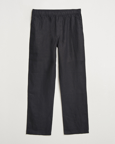 Samsøe Samsøe Jabari Linen Drawstring Trousers Black – Musta