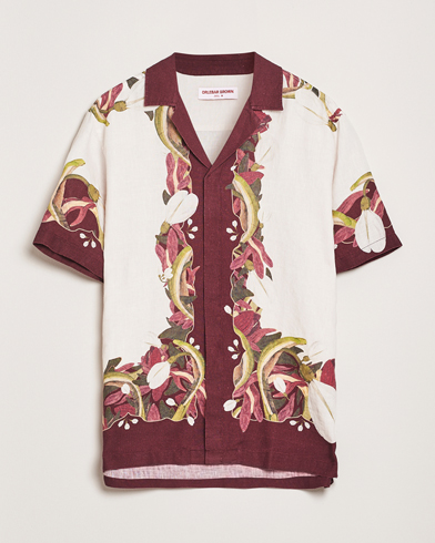 Orlebar Brown Maitan Orchis Short Sleeve Linen Shirt Damson – Valkoinen