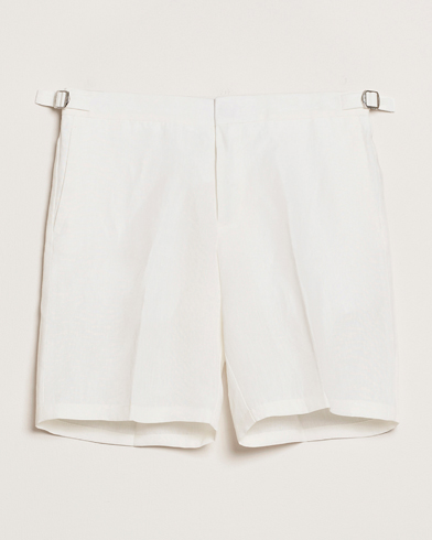 Orlebar Brown Norwich Italian Linen Shorts White Sand – Valkoinen